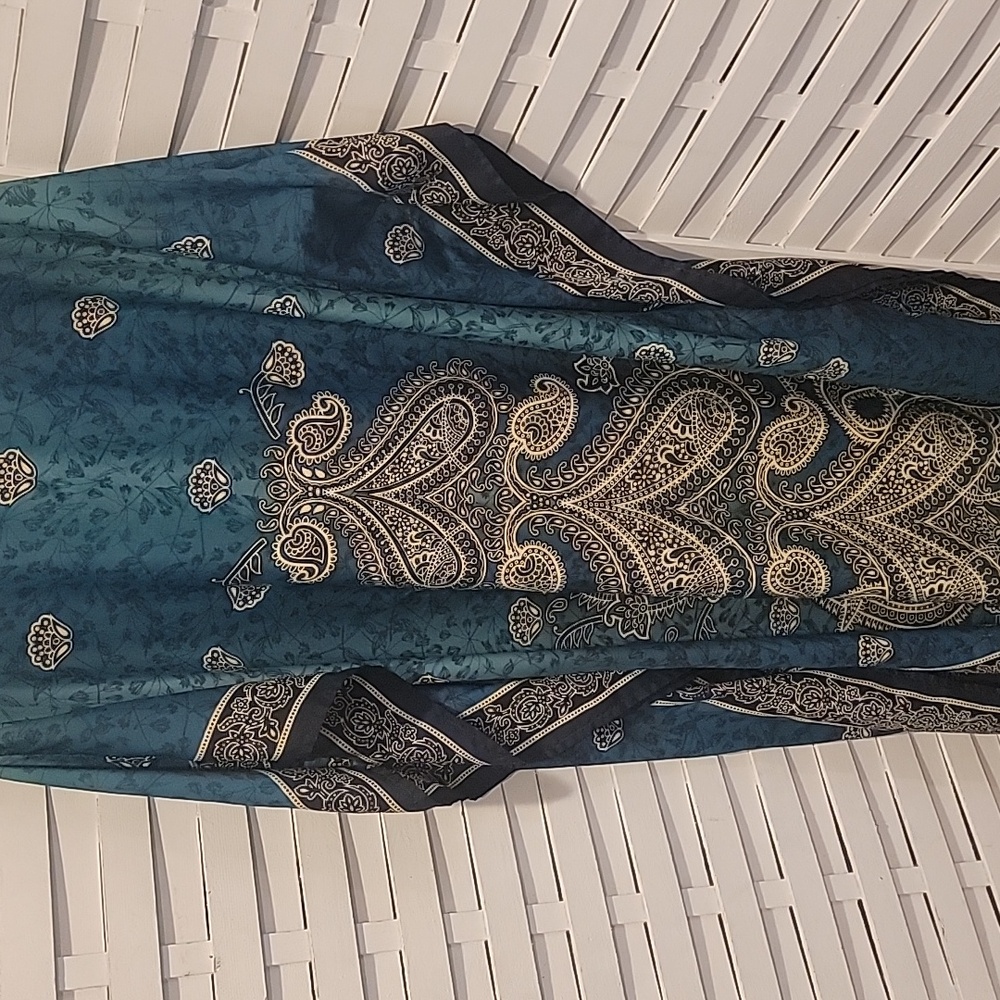 Good Times Green Blue And Gold Kaftan Size One Size Fits Most - Picture 3 of 3